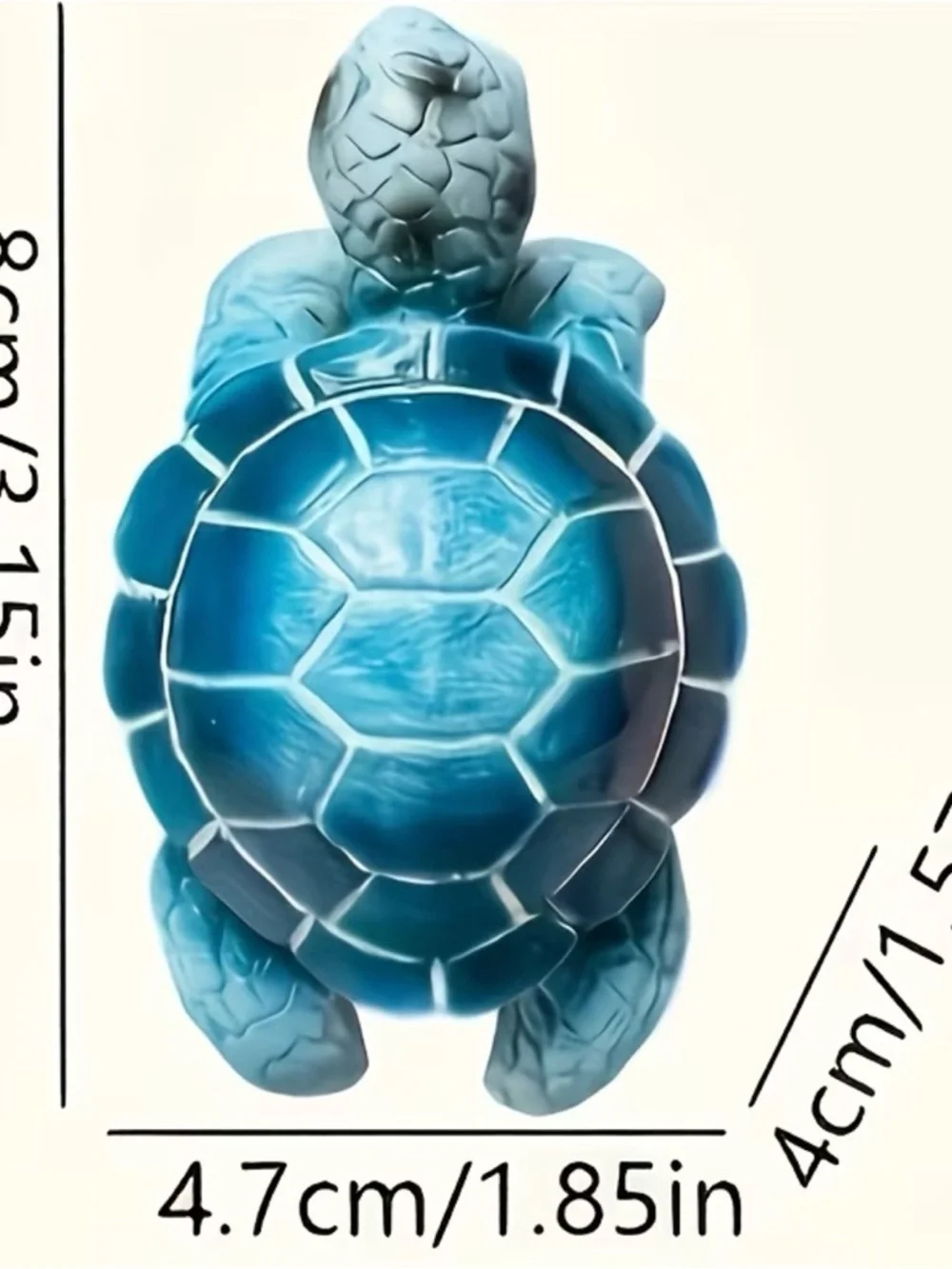 Blue Ceramic Turtle Plant Pot Clip - Pet Reptile Decor